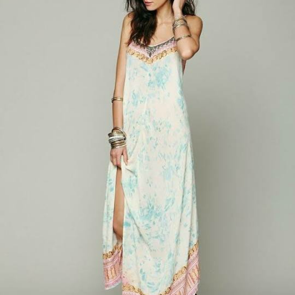 Free People Wild Divine Watercolor Maxi Dress